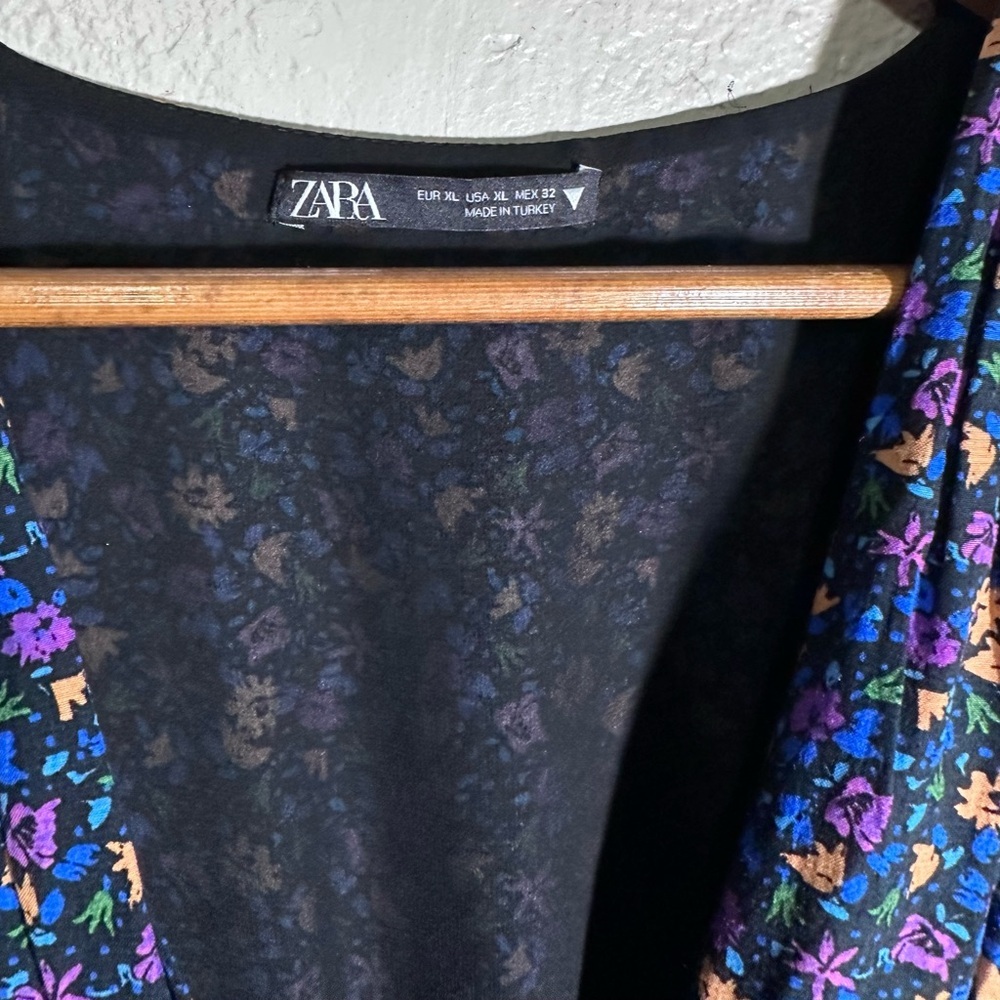 ZARA Shoulder ZARA BLUE FLORAL PRINTED Floral Print - Picture 11 of 15
